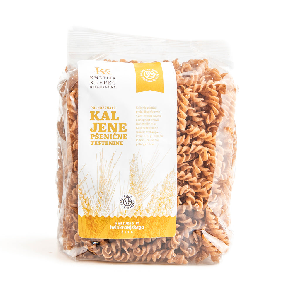 kaljene pšenične testenine kuhane v dveh minutah