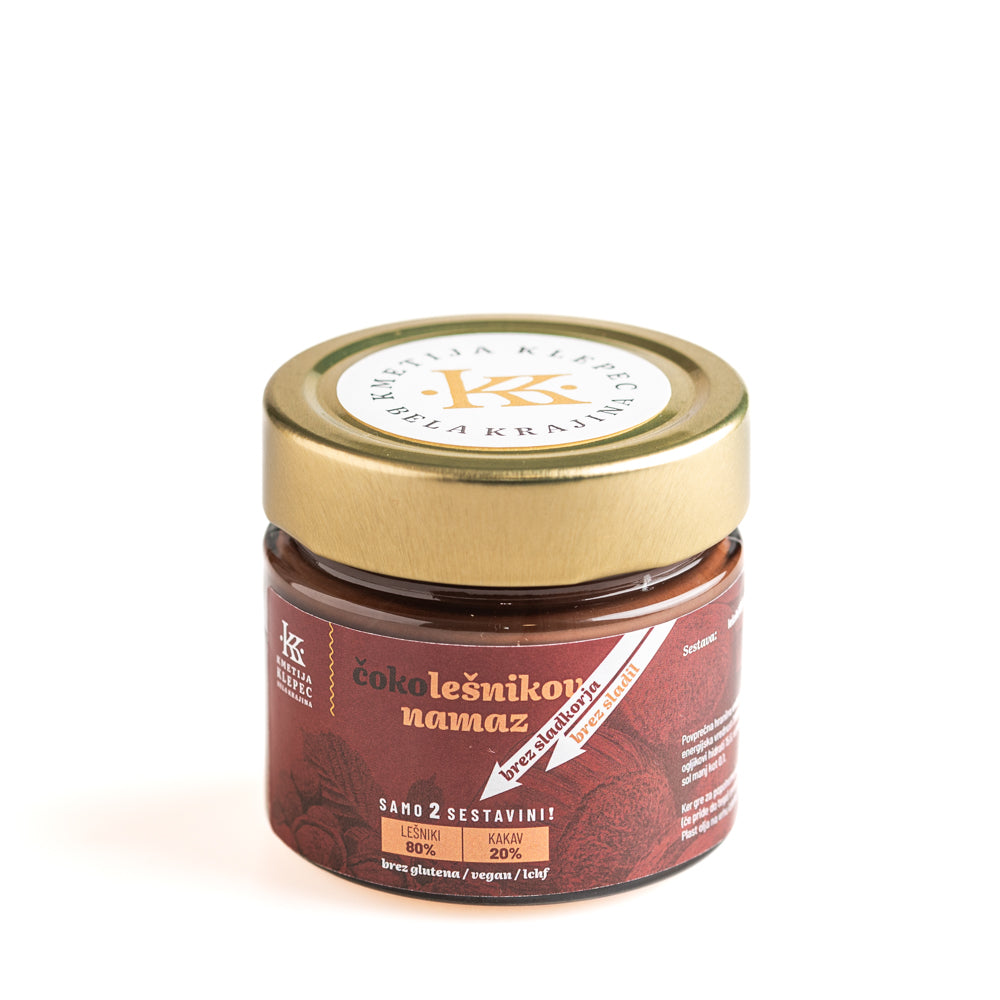 čokladno lešnikov namaz iz samo dveh sestavin, brez sladkorja