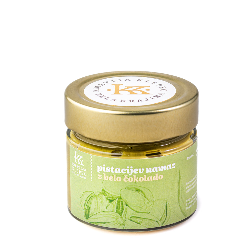 premium pistacijev namaz z belo čokolado