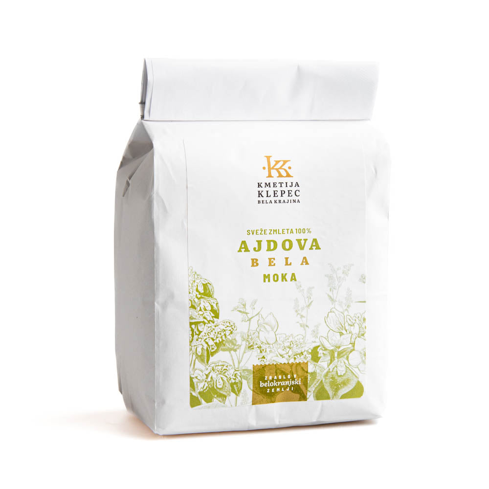 polnozrnata bela ajdova moka kmetija Klepec