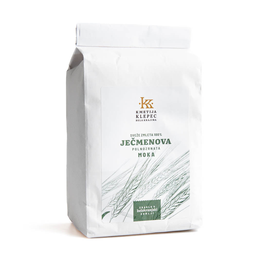 polnozrnata ječmenova moka kmetija Klepec