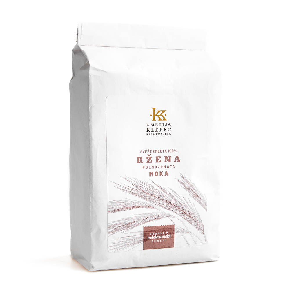 polnozrnata ržena moka kmetija Klepec