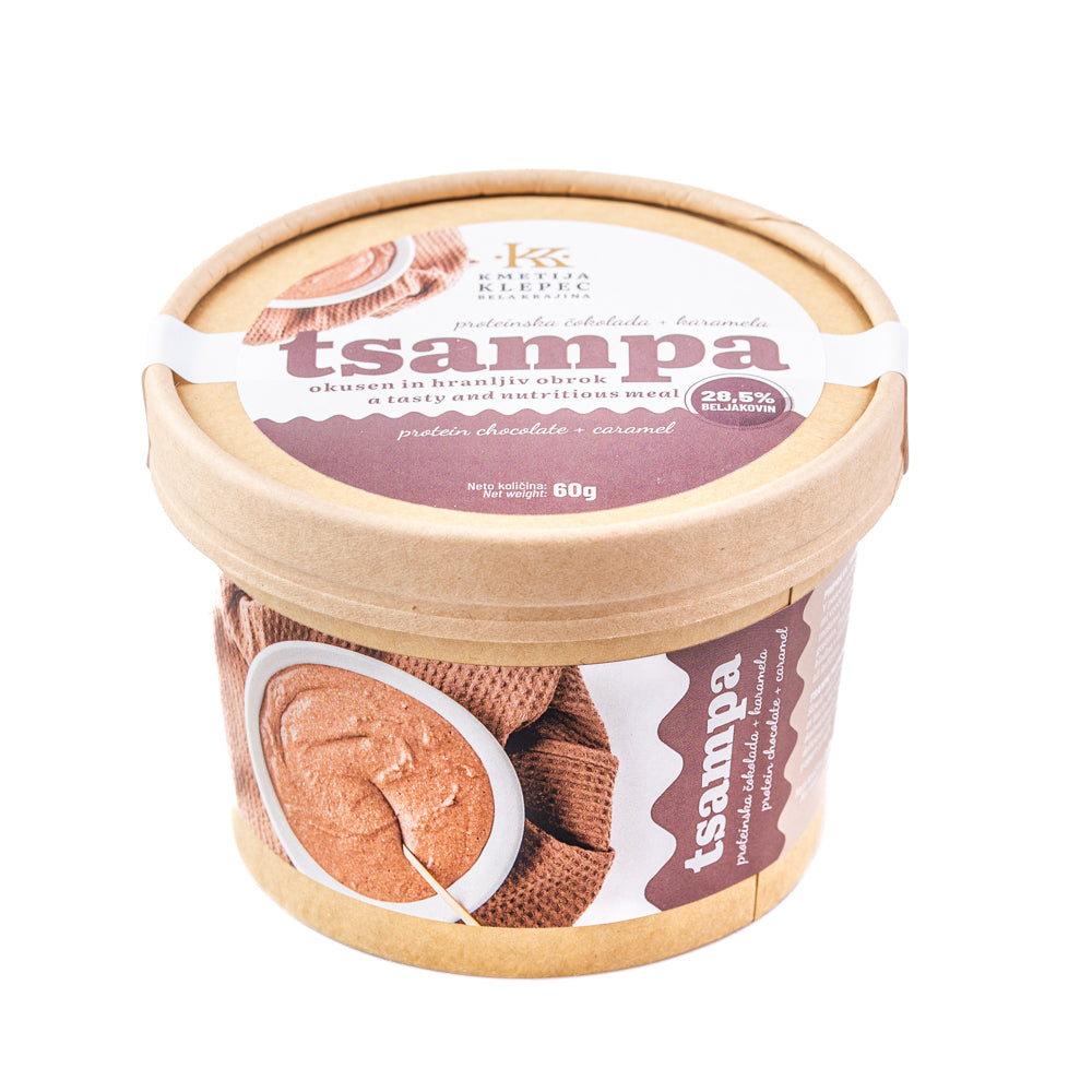 Proteinska tsampa čokolada in karamela