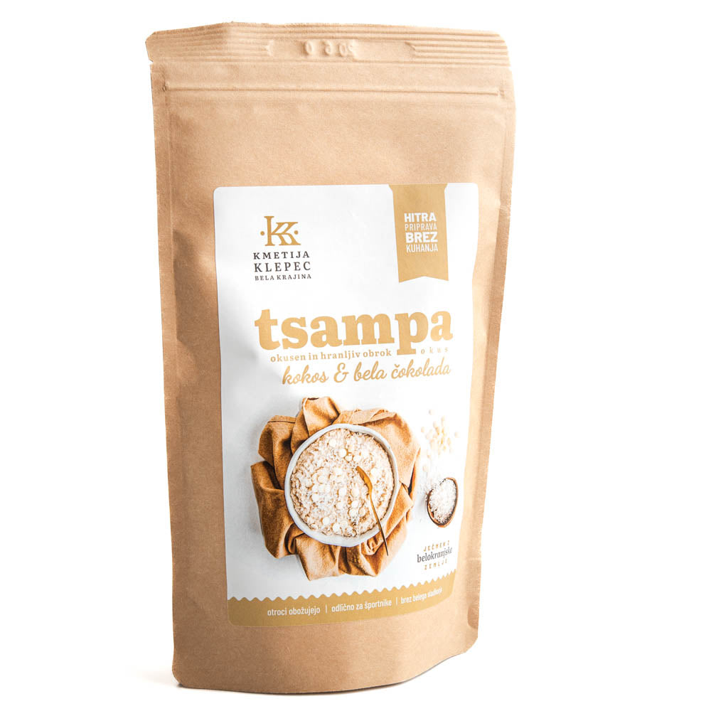tsampa kokos in bela čokolada kmetija Klepec