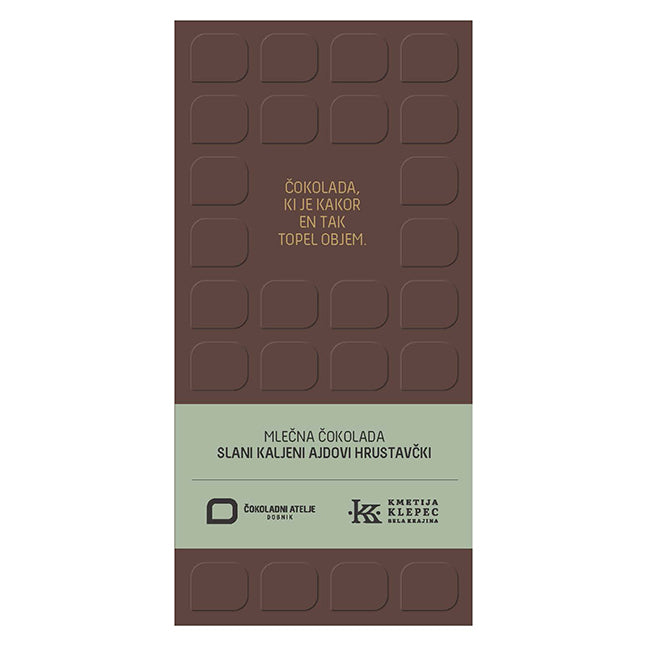 Čokolada s slanimi kaljenimi ajdovimi hrustavčki - mlečna