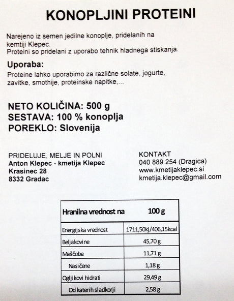Konopljini proteini, 400g